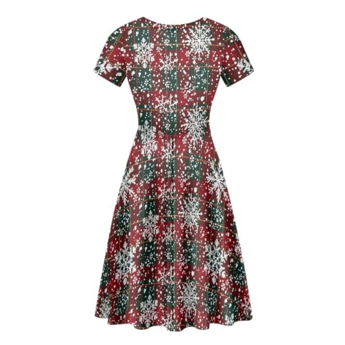 Image of POLERO Sunflower Dress for Women Floral Summer Dresses Short Sleeve Casual Sundresses Midi Dresses