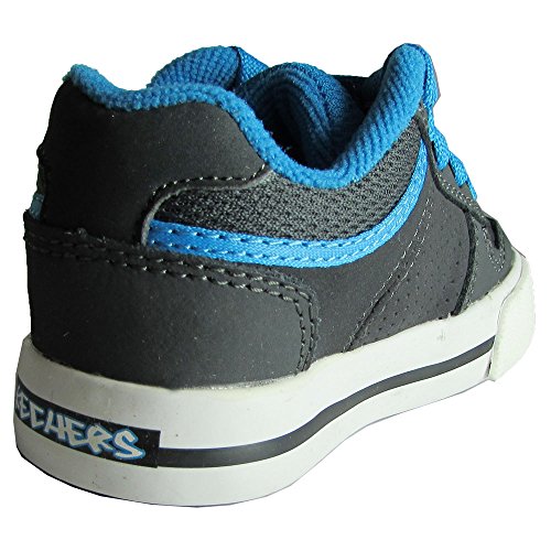 Skechers Toddler Boys Vert II 91476N Skate Sneaker Shoe, Charcoal/Lt Blue, US 53