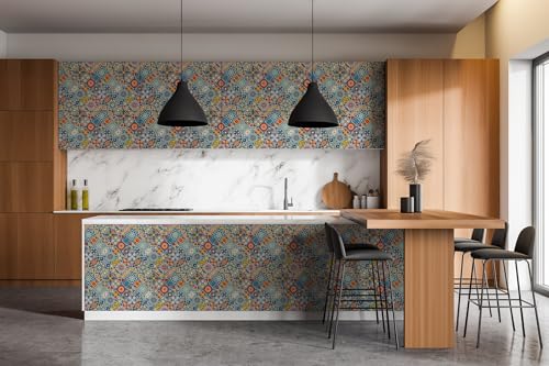 Papel pintado autoadhesivo para muebles viejos solución mate antimanchas de 100x50 cm 7