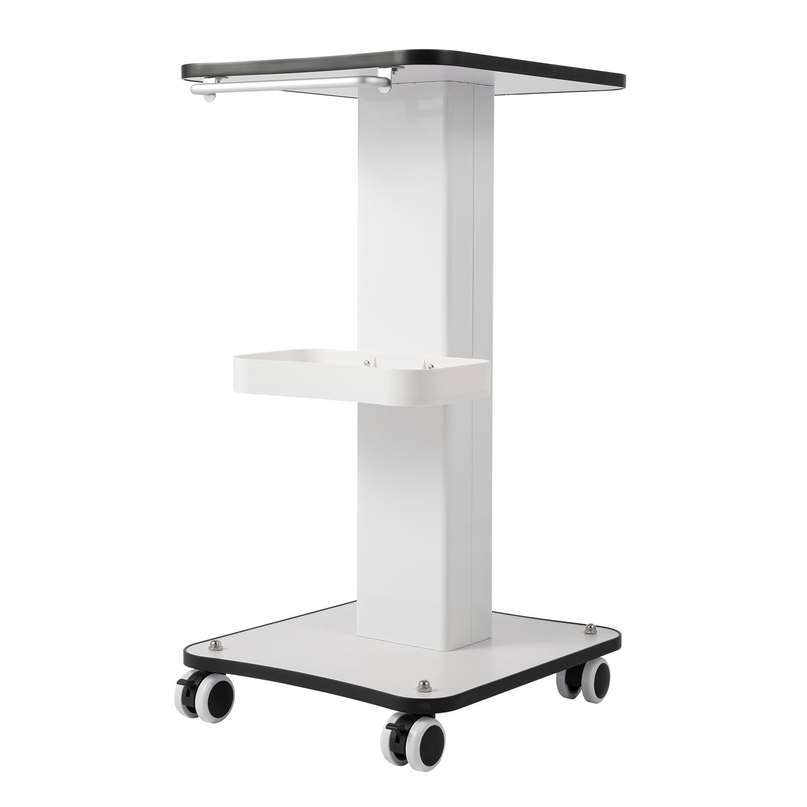 Carrello per cosmetici da salone di bellezza, 67 x 34 x 37,5 cm, in ABS, portatile, con vassoio, 4 ruote, portata 15 kg, per parrucchieri, saloni, spa, studi di bellezza, strumenti di bellezza