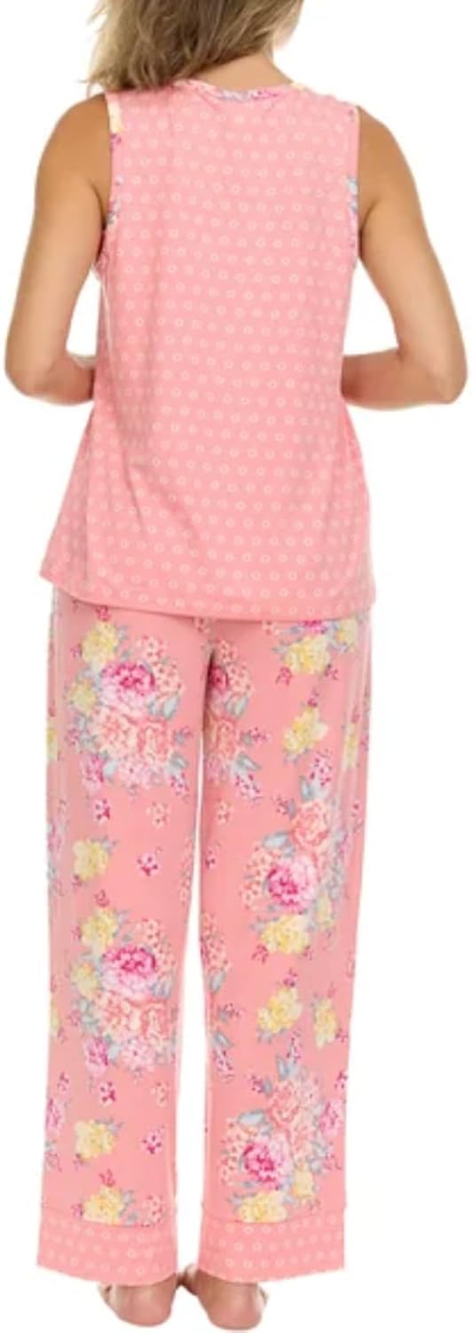 Flora Nikrooz FN Women's Super Soft 3 Piece Pajama Sleep Set, Robe, Tank, and Pant - Image 5