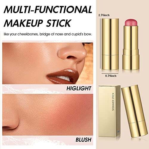 Dageda Cream Blush Makeup Stick, Matte Blush Stick For Cheeks And Lip Tint, Waterproof Shimmer Blush Stick Makeup Dewy Finish, Lightweight Blush Face Stick Face Cosmetics Gift For Girls And Women (04) #TOP3