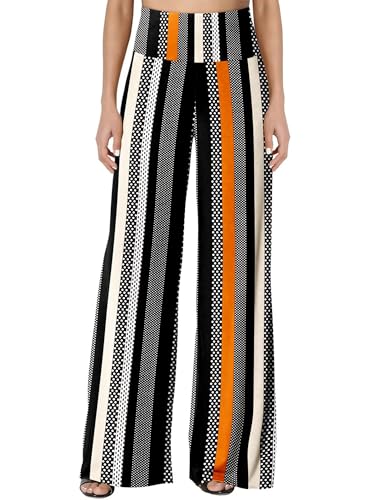 JZC Women's Palazzo Lounge Pants Stretchy Wide Leg Casual Pants Comfy High Waist Flowy Pants S-3XL