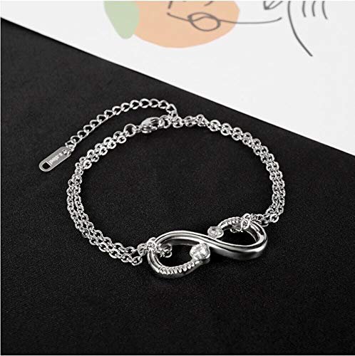 Infinity Love Bracelet For Girls Women Stainless Steel Cubic Zirconia Heart Charm Bangle Adjustable #TOP2