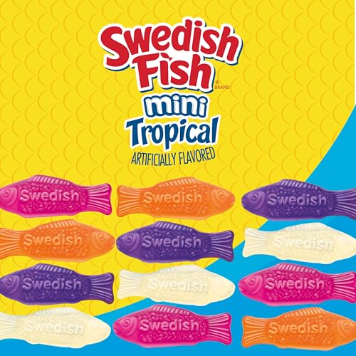 SWEDISH FISH Mini Tropical Soft & Chewy Gummy Candy, Bulk Candy, 12 Bags - image 5