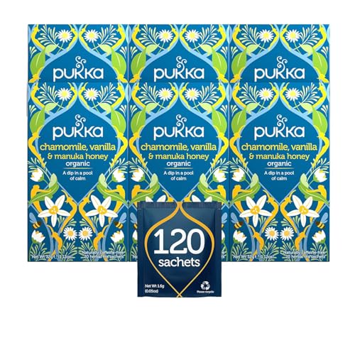 Pukka Organic Tea Bags, Chamomile, Vanilla & Manuka Honey Herbal