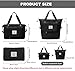 Large Capacity Folding Travel Bag, Lightweight Waterproof Luggage Bag, Expandable Travel Duffel Bag, Dry Wet Separated Gym Tote Bag, Weekender Overnight Bag for Women and Man (Black)