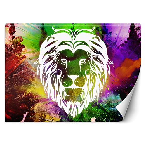 Mural de lujo Naturaleza Animales 300x210 cm XXL Fotomurales Decoración De Pared Moderna Decorativos Dormitorio Oficina Pasillo Hotel Spa Diseño Leo Abstracto Colorido