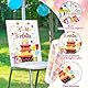 ASTNIC 2 Stück Geburtstag Stuhlabdeckung, Geburtstag Sitzbezug Bunter Klassenzimmerstuhl Geburtstag Cupcake Stuhlabdeckung für Kindergeburtstag Schule Stuhl Home Dining Party Decor