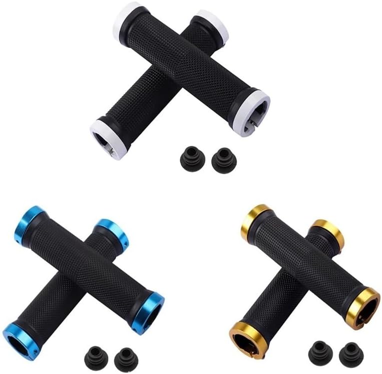 Non-Slip Handlebar Grip Covers 1/2/3/5PCs Rubber Grips Alloy Bilateral Lock Bicycle Handle Grip Anti-Skid Cycling Handlebar Sleeve Bike Accessories