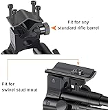 BILLION DUO 3 in 1 Foldable Tactical Rifle Bipod + 20mm Mount Adapter + Barrel Clamp Adjustable Height from 6.3" to 6.9" for Outdoor Hunting - Image 3
