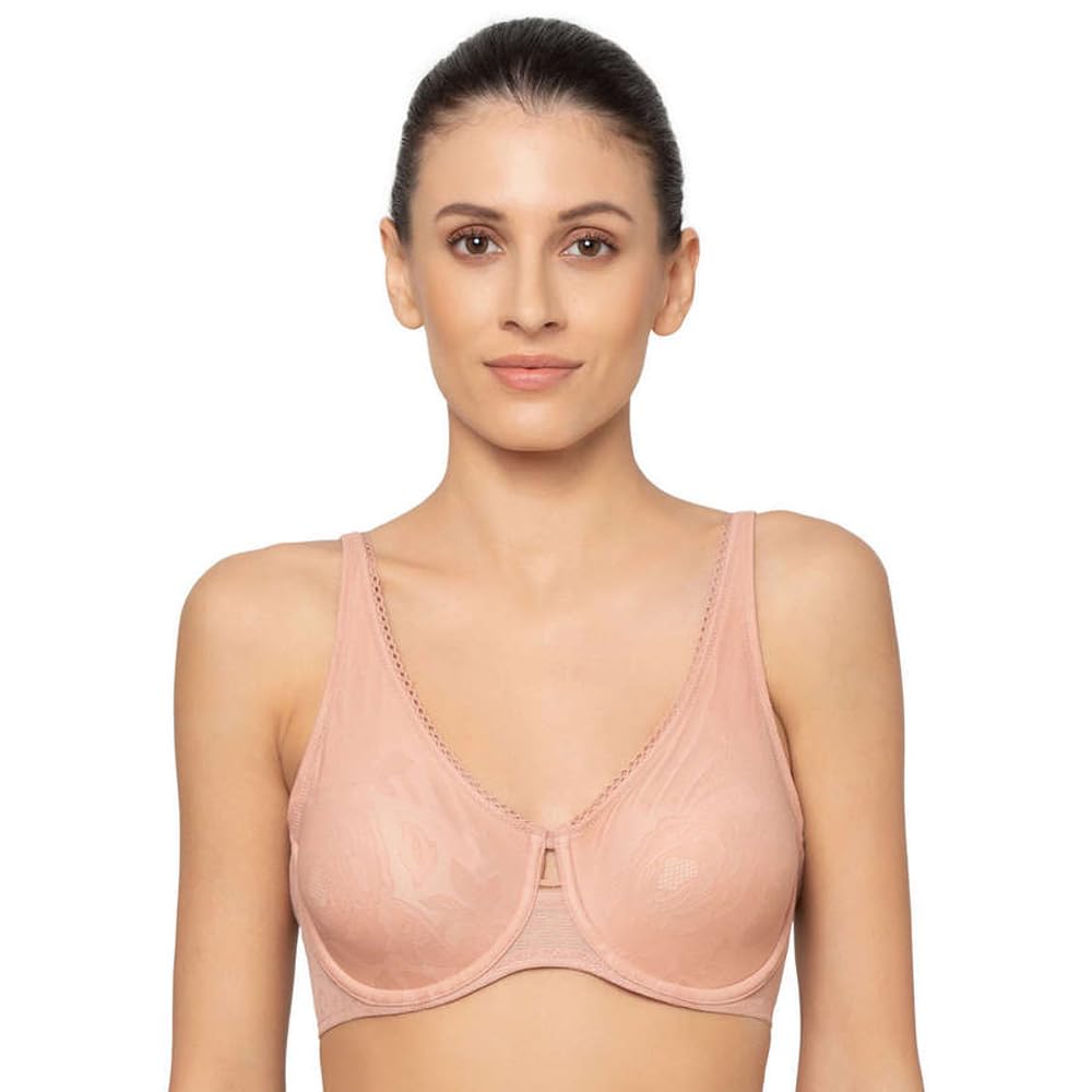 Women's Polyamide Wired Casual Minimiser Minimizer Bra (10205953_Pink_36D)-image-19