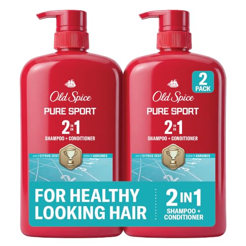 Old Spice Mens 2-in-1 Shampoo and Conditioner Set, Pure Sport, For All Hair Types, Healthier, Fuller, More Moisturized Looking Hair, 29.2 fl oz Each, Twin Pack