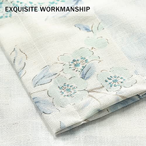 Leeva 007CMBQ66303-3TIES5218 Tie-Up Shade Curtains Valance For Bedroom, Rustic Flowers Pattern Light Filtering Window Treatment Valances thumb #5