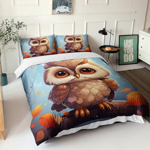 Fermeture éclair bloquée ? Découvrez la parure de lit hiboux 3D double fluide