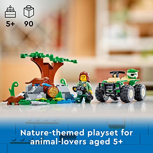 City ATV e Otter Habitat, 60394 fuoristrada Quad Bike giocattolo per bambini dai 5 anni in su, set da gioco con animali selvatici, set per imparare a costruire la natura - Lego - Immagine 1