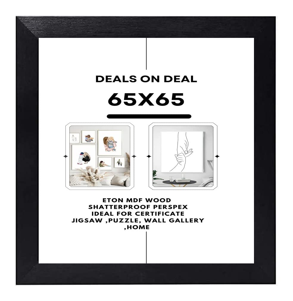 DEALS ON DEAL Picture Poster Frames 65 x 65 cm Sturdy Frame Made of Solid Eton Wood with Clear Perspex Front Portrait or Landscape Perfect for Home Décor