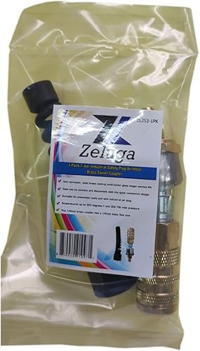 Miniatura 2 de 22-253 14 pulgadas. Enchufe de seguridad industrial Manguera de aire Acoplador giratorio de latón