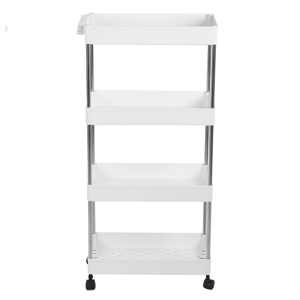 Scaffale portaoggetti da , organizer multistrato durevole per uso domestico, bianco, 3 strati, per bagno, , soggiorno (stile classico [bianco 4 ripiani]