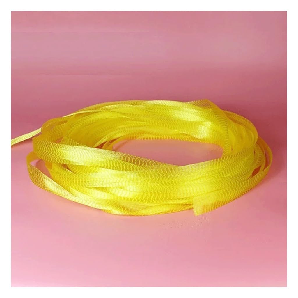 Fruit netting, For Semi-Finished Products Into Roll Mesh Cutting Rope Packaging Vegetables Fruits And Dried Fruit Storage Bags(Yellow,Length 200M)