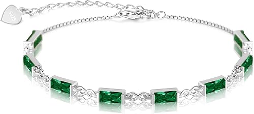 Miniatura 8 de Pulsera de eslabones de oro de 18 quilates para mujer, pulsera de tenis con circonita cúbica 5A, hipoalergénica, plata de ley 925 hipoalergénica,