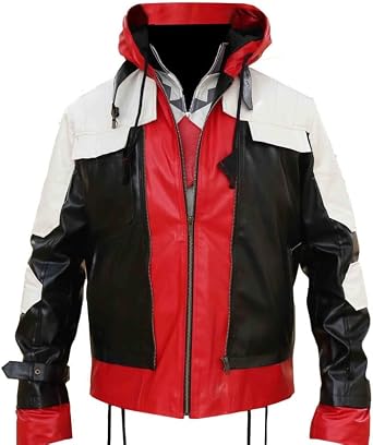 Arkam Knight Faux Leather Jacket - Bat Logo Slim Fit Vest and Jacket Combo - Two-in-One Cosplay Costume