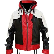 Arkam Knight Faux Leather Jacket - Bat Logo Slim Fit Vest and Jacket Combo - Two-in-One Cosplay Costume