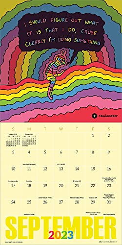 512RIOYtUbL. SL500  - Rainbow Brainskull 2023 Wall Calendar by Ramin Nazer | 12" x 24" Open | Amber Lotus Publishing