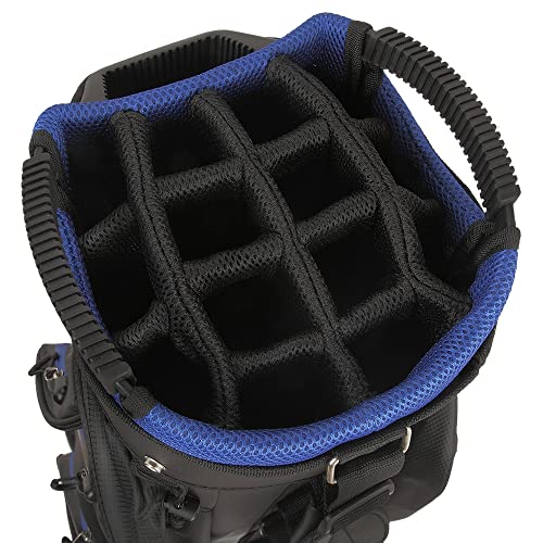 Ram Golf Waterproof Cart Bag - 14 Way Club Dividers Black/Grey/Blue #TOP4
