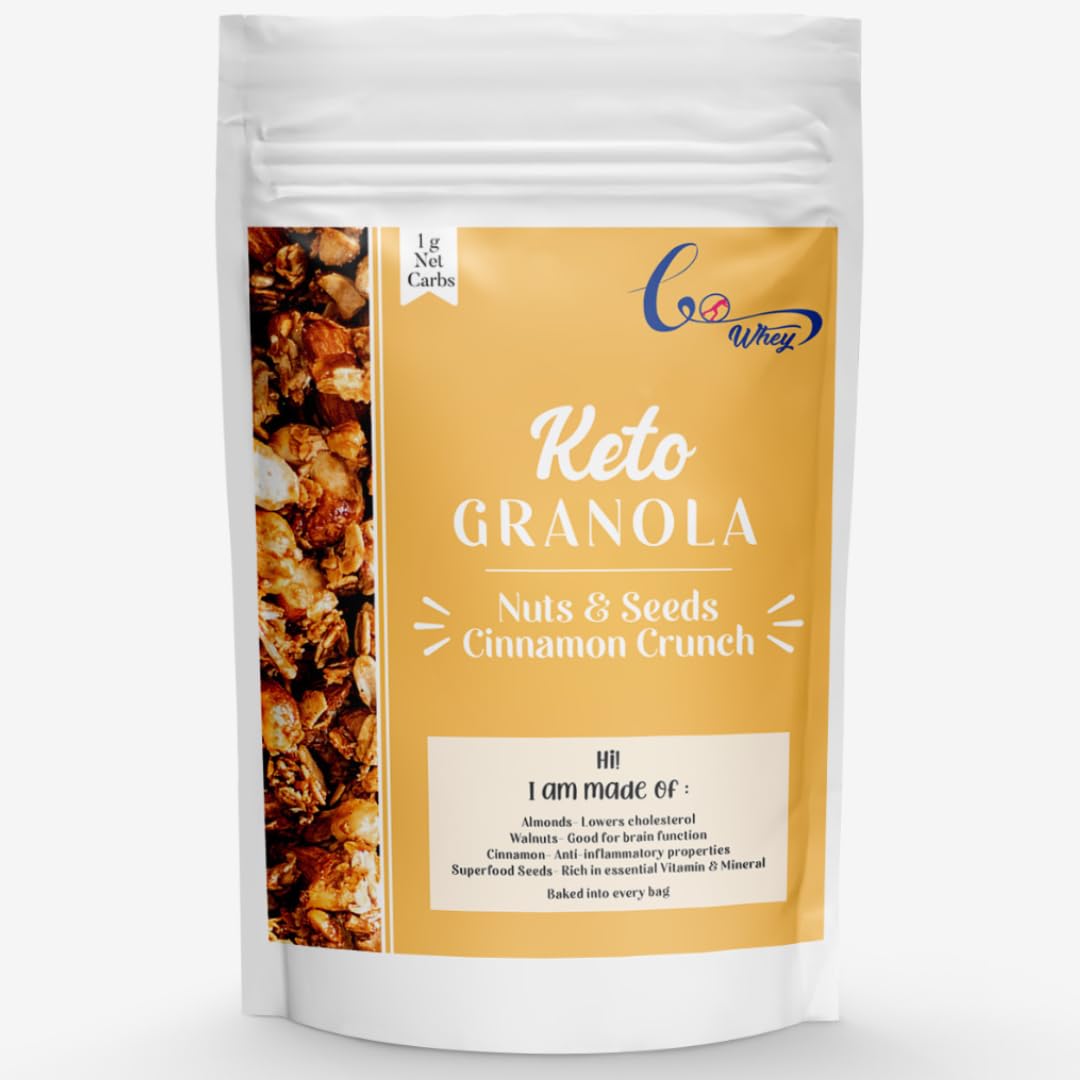 Breakfast Muesli - Keto Granola - Nuts & Seeds - Cinnamon Crunch- Healthy Snacks with Almond, Walnut & superfood seeds|Diet Snacks 250g