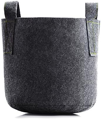 10 Gallon Grow Bag Felt Plant Pot (5 Pack), 12" X 16"