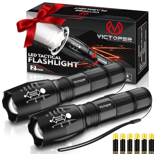 Victoper LED Flashlight 2 Pack