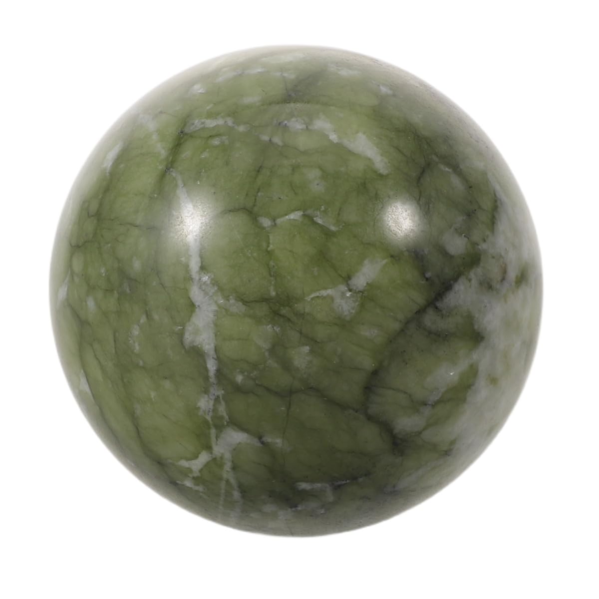 Esfera de jade verde pulida RUNROTOO adorno Feng Shui para estantes de salon