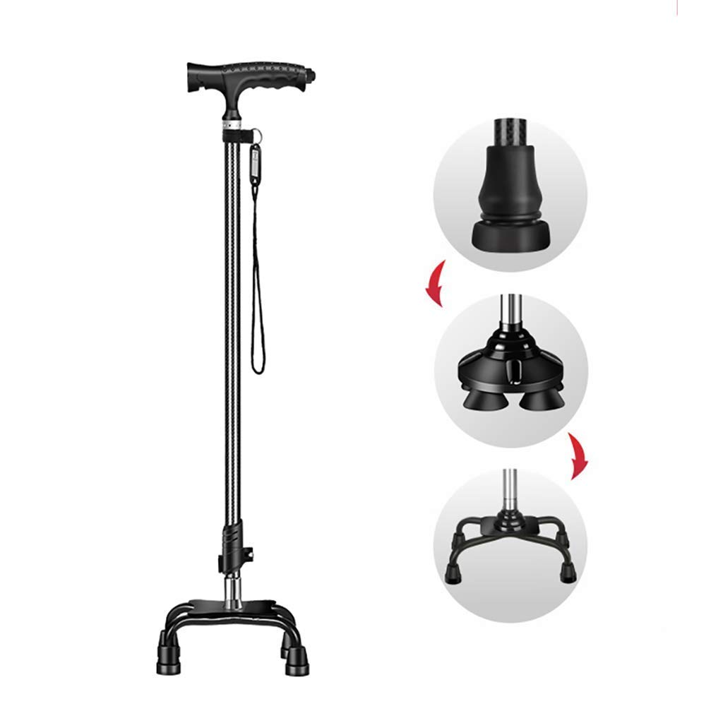 Bastones para Caminar con luz LED - Bastones Ligeros de Altura Ajustable Mango en T Muleta para Caminar, para Hombres Mujeres Artritis Personas Mayores,Muletas Times