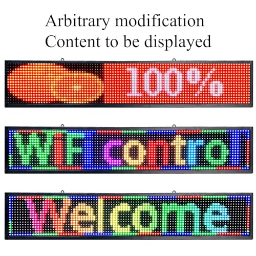 Image of P10 Programmable Scrolling Led Sign Outdoor Digital Sign Display Message Board Led Open Signs For Business Custom Banner Word Light Advertising Wifi Control High Brightness Neon 39 inchX8 inch