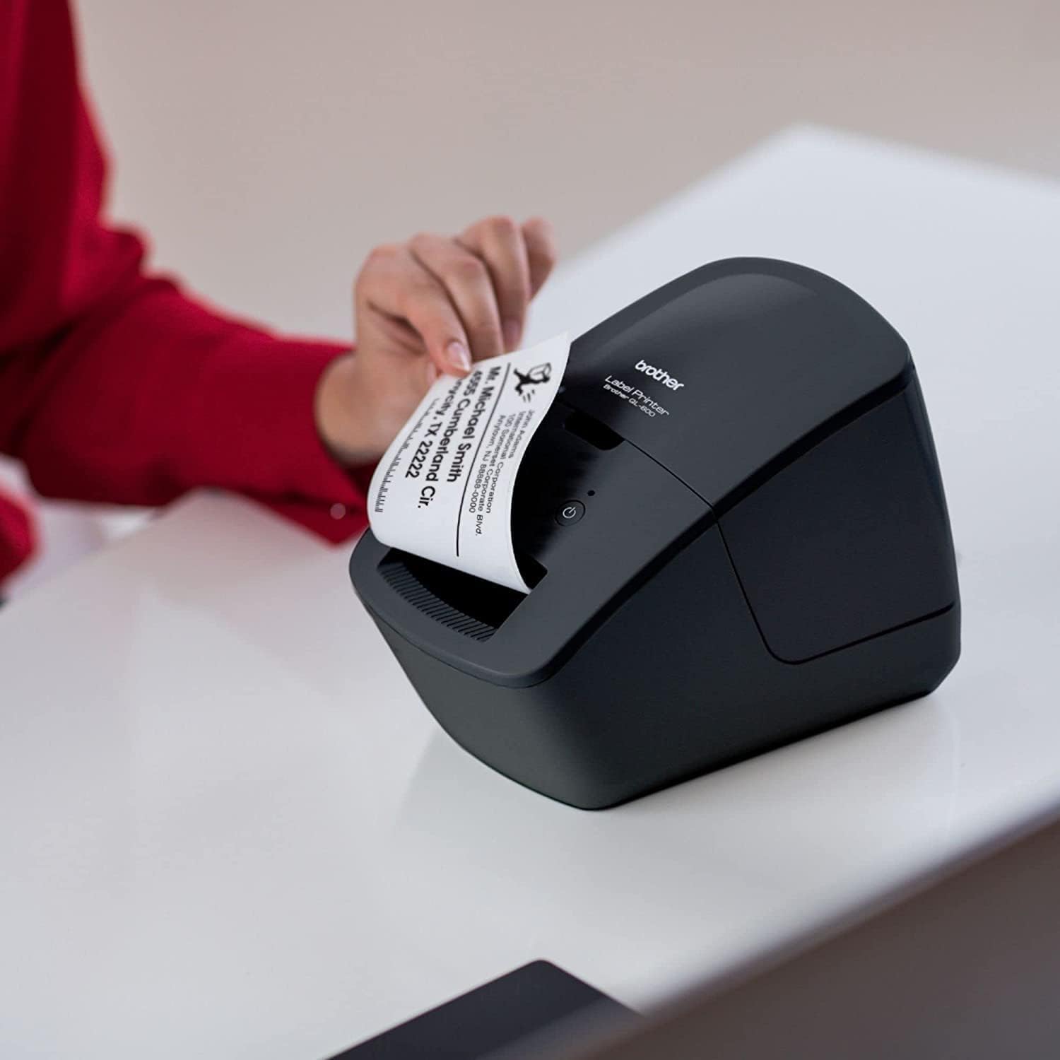 Brother QL-600 Economic Desktop Wired Label Printer, Black - USB Connectivity - up to 2.4" Wide and 44 Labels per Minute Print Speeds, 300 x 600 Print Resolution, Compact Design, Automatic Tape Cutter