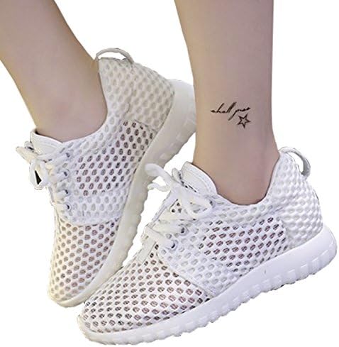 Amazon Co Jp フォー クローバー レディース メッシュ スニーカー スポーツ アウトドア ジム フラット 通気性抜群 ぺたんこ 涼しい 裸足 エコバック付き Black 40 服 ファッション小物