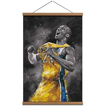 Amazon Com Kobe Bryant Hanging Poster Wall Art Print Pictures Art Nba Basketball Lakers Painting 16x24 Inch For Living Room Paintings