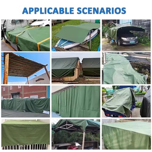 Telone Impermeabile in Tela Verde Resistente per Tenda da Giardino, roulotte, Tenda Antipioggia (4x6 m)