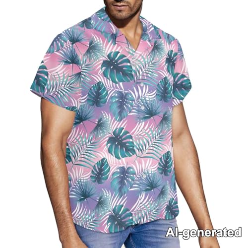 Image of Hawaii Matching Couple Outfits Husband and Wife Clothing Fashionable Mens Casual Shirts Hawaii Dress with Soft Fabric