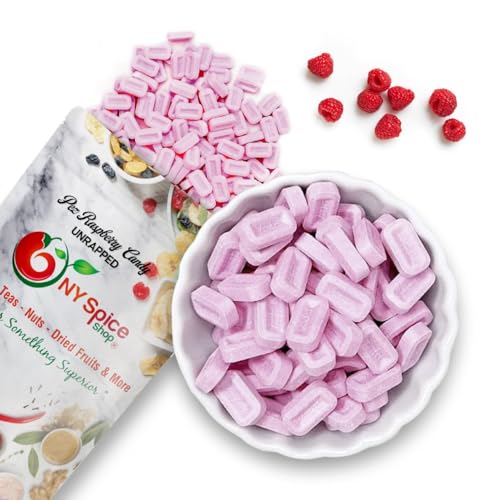 NY SPICE SHOP Unwrapped Pez Candy Bulk - 1 Pound Raspberry Flavored Pez Candy - Party Decorations Pez Hard Candy - Sour Pez Small Candy