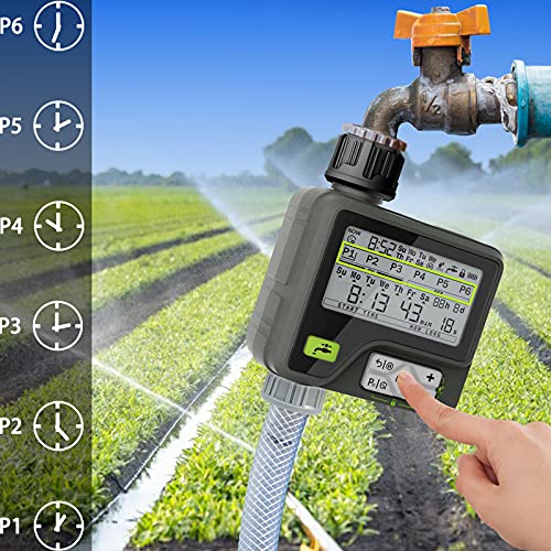 Kazeila Watertimer Watering Timer 6 Afzonderlijke irrigatieprogramma's met Regensensor Waterdicht Kinderslot Handmatige… - Image 4