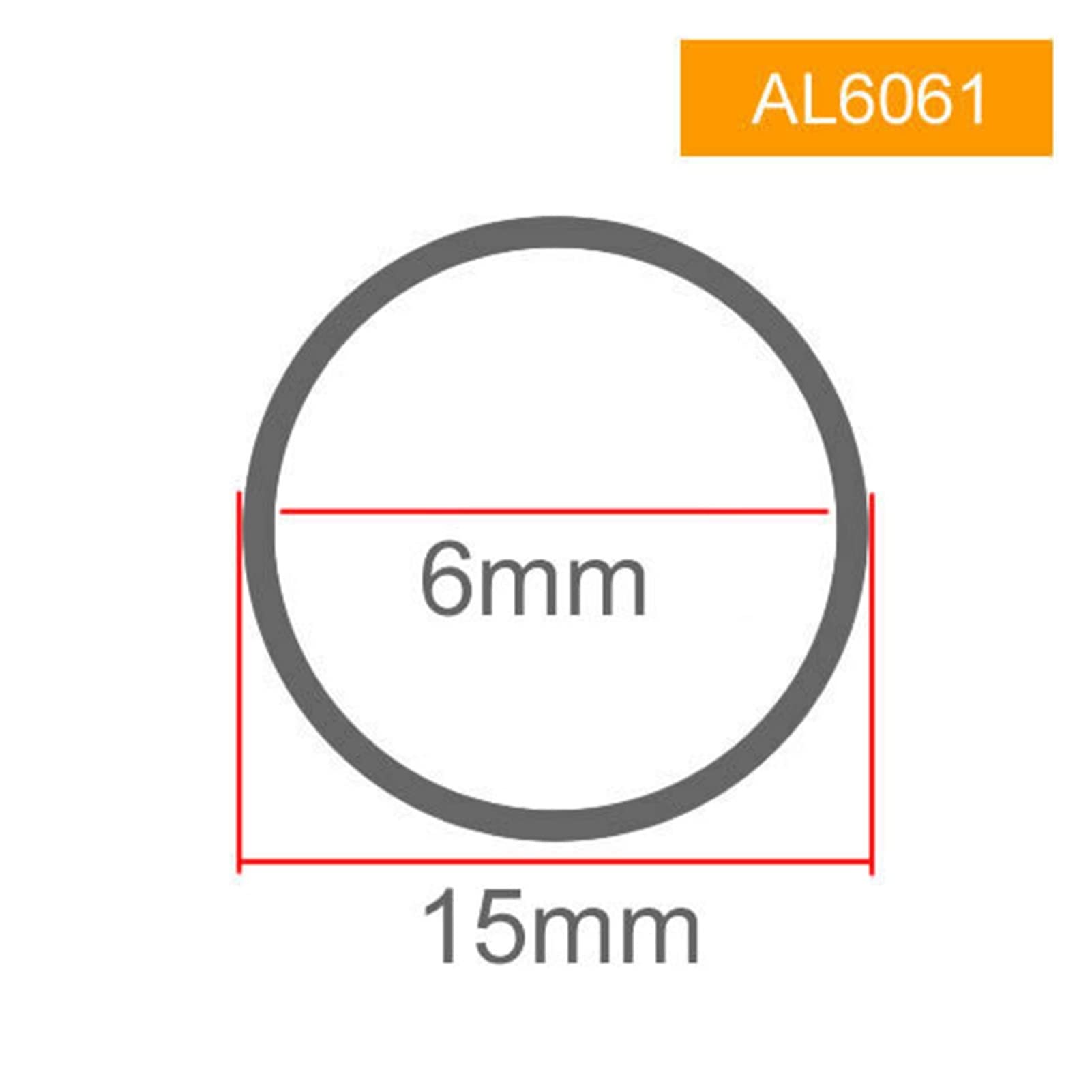 6061 Aluminum Tube Pipe,Outer Diameter 15mm,Inner Diameter 13m 11mm 10mm,Hollow Aluminum Pipe,Alloy Aluminum Tube (Color : OD15 ID6, Size : 50cm) Brass Hose