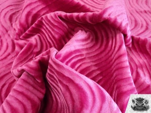 Miniatura 4 de The Yard - Tela de tapicería de terciopelo con remolino fucsia