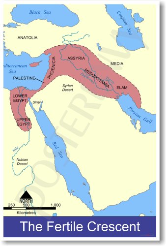 Fertile Crescent Map Ancient Civilizations Classroom Poster