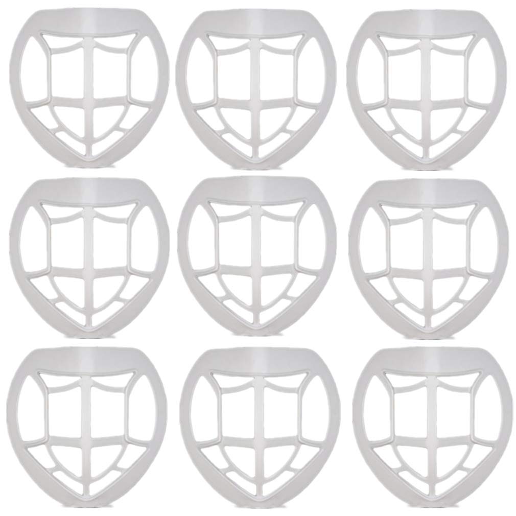 Ulalaza 9Pcs Soporte de máscara 3D Protección de lápiz Labial Máscara Facial Marco de Soporte Interno Más Espacio para una respiración cómoda