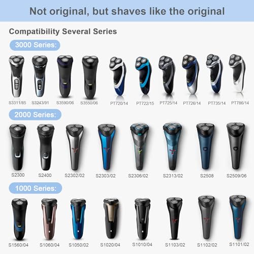RF RollingFit SH30 Replacement Heads for Philips Norelco Shaver Series 3000, 2000, 1000 and S1560, SH30 Blades for Philips Norelco 3900, 3600, 2400, 6 Pieces of Pack