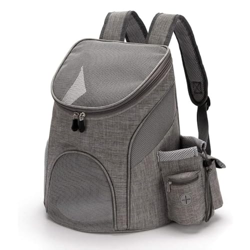 ETOPARS Sac à Dos pour Chien et Animaux de Compagnie, Transport jusqu'à 3 kg, pour Voyage, Randonnée, Camping (S, Gris 1)