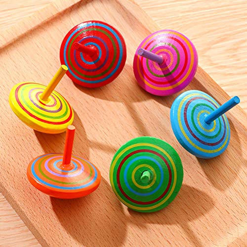 YANSHON 15 Stück Kreisel aus Holz, Bunte Holzkreisel, Spielzeugkreisel Kinder, Kindergeburtstag Gastgeschenke, Farbmischung - Image 8