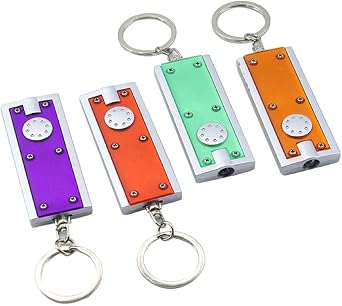ljhnba 4Pcs Mini LED Keychain Flashlight Set Portable, Tiny Light Torch Keyring in Assorted Colors for Camping, Hiking, Emergencies, and Everyday Use